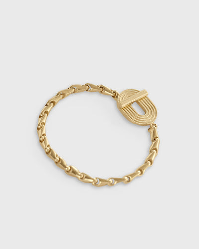 eight bracelet in solid 14k yellow gold closed