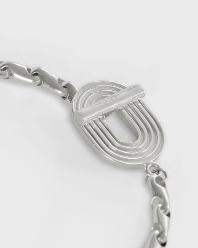 close up of eight bracelet in solid 925 sterling silver