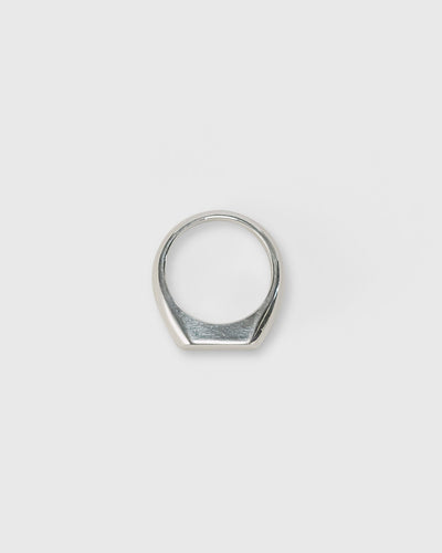 top view of cushion signet ring in solid 925 sterling silver
